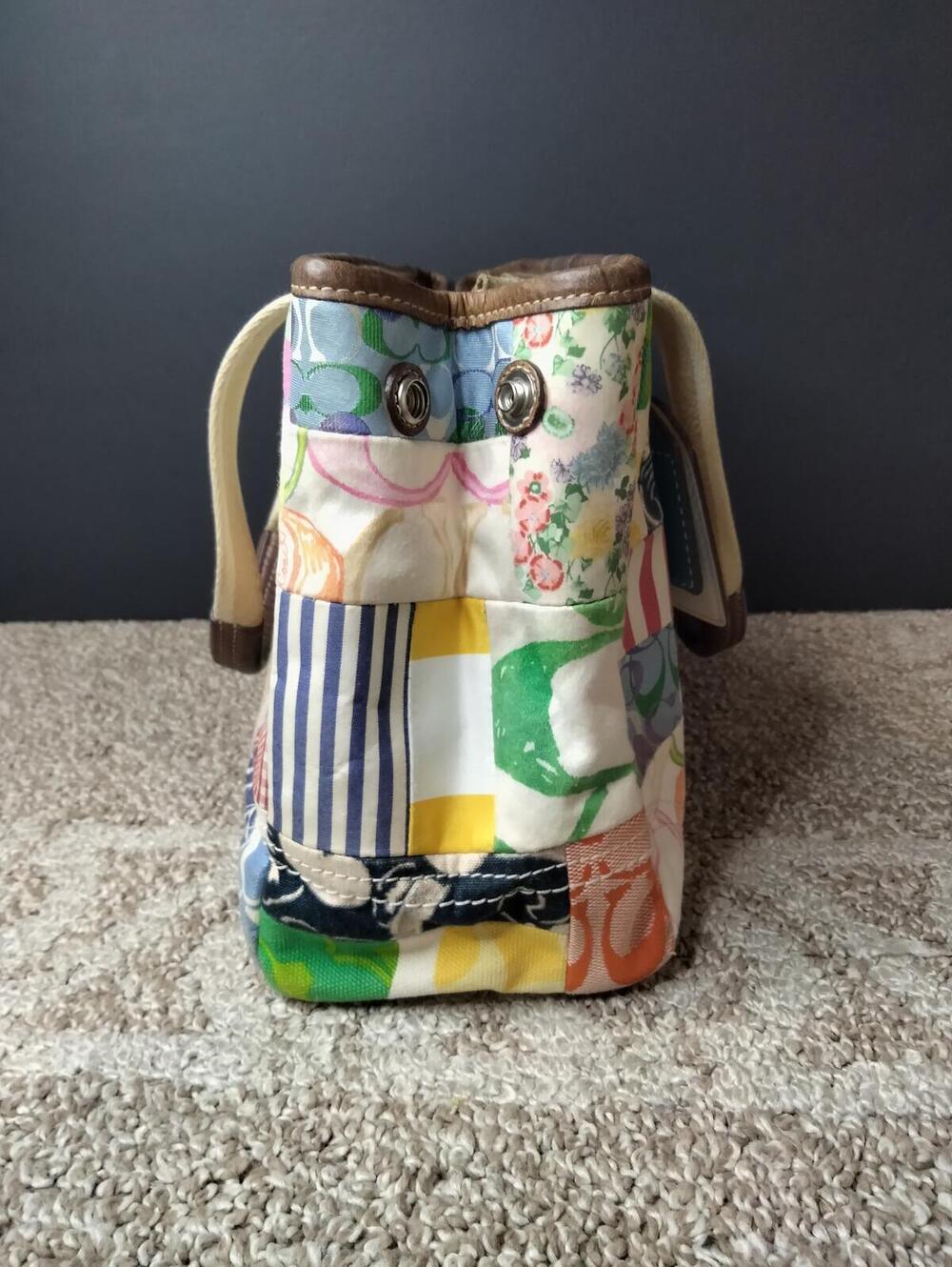 Coach Hamptons Weekend Patchwork Canvas Tote Bag 10454 Purse - Picture 6 of 9